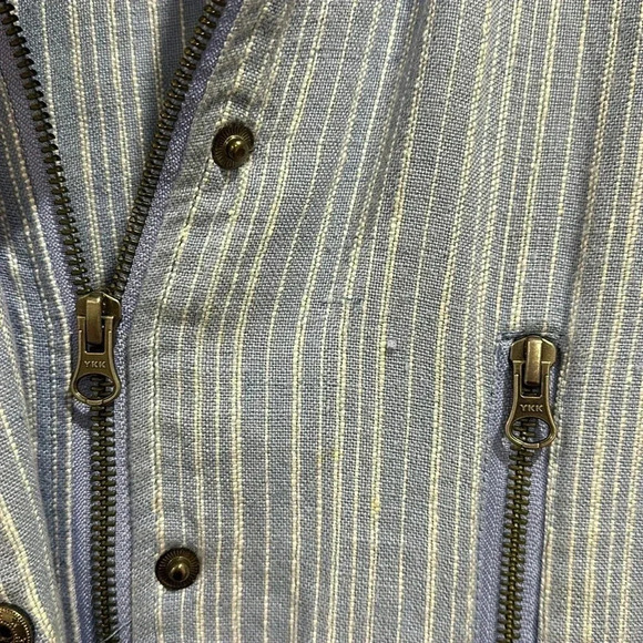 Blue linen striped jacket s - Picture 4 of 5